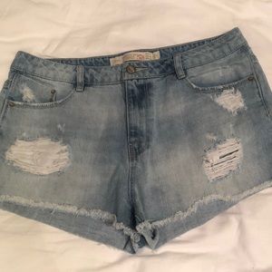 Distressed Denim Shorts